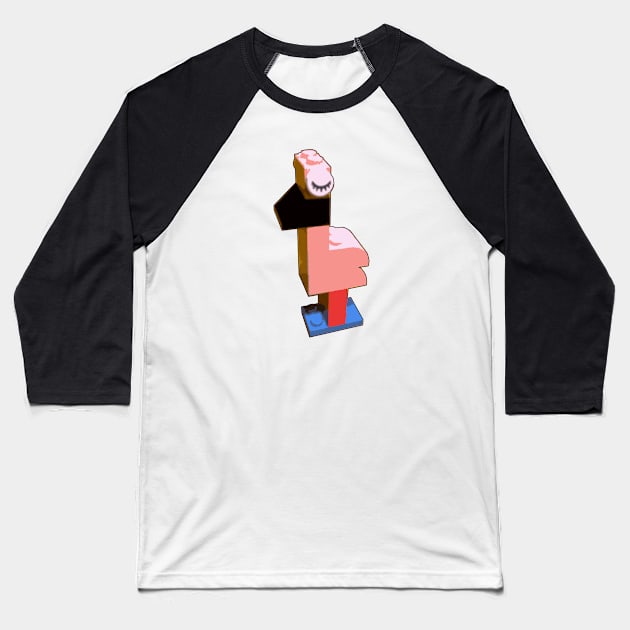 Brick Creations - Pretty Flamingo Baseball T-Shirt by druscilla13